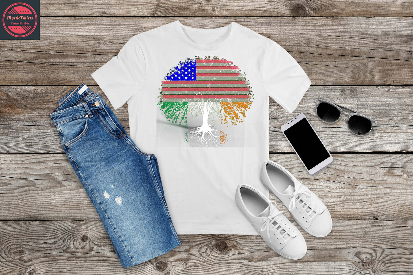 017. AMERICAN GROWN IRISH ROOTS, Custom Made Shirt, Personalized T-Sh
