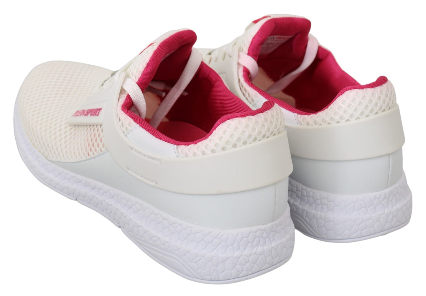 Philipp Plein Chic White Becky Sneakers with Pink Accents