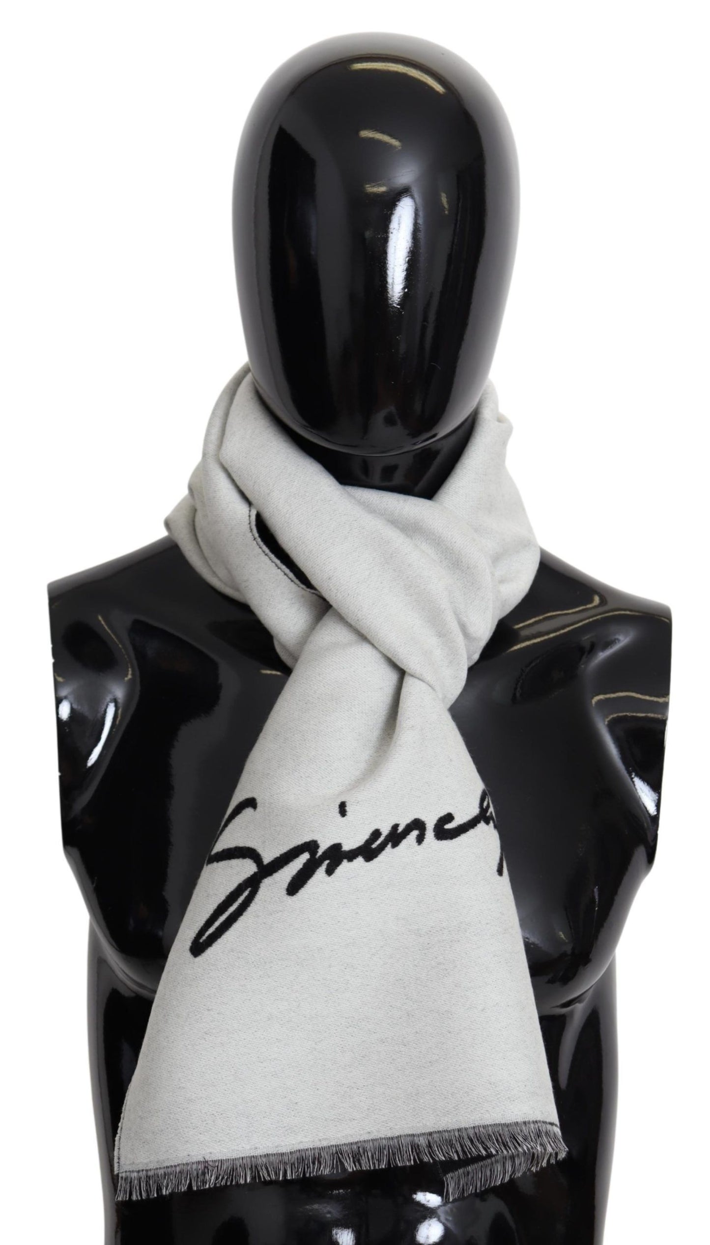 Givenchy Elegant Monochrome Wool-Silk Blend Scarf