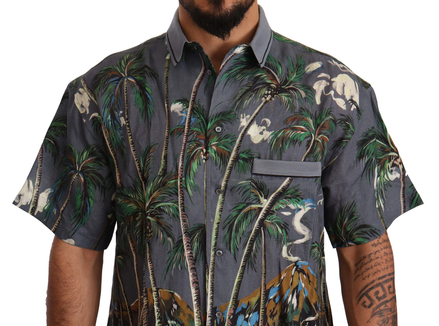 Dolce & Gabbana Tropical Elegance Linen Silk Men's Shirt