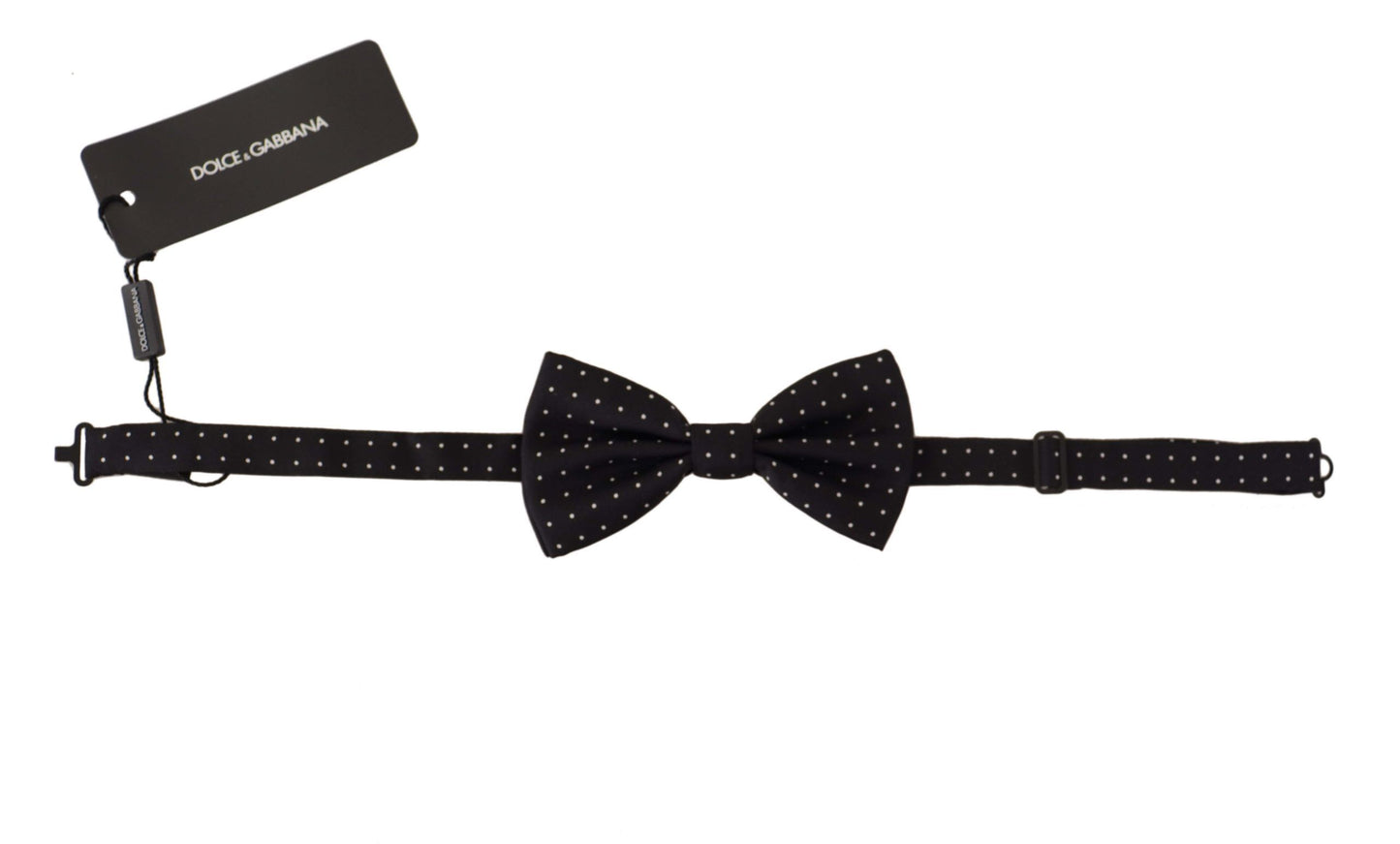 Dolce & Gabbana Elegant Black Polka Dot Silk Bow Tie