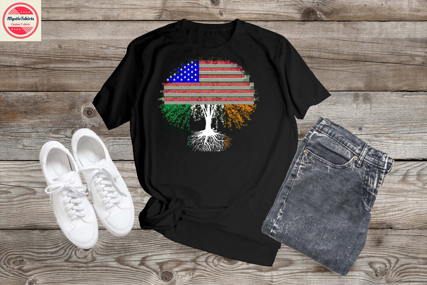 017.  AMERICAN GROWN IRISH ROOTS, Custom Made Shirt, Personalized T-Sh