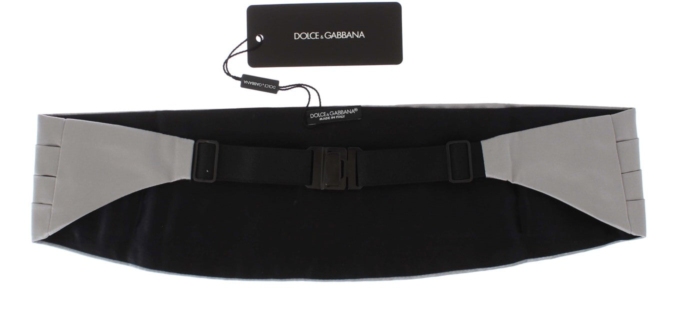 Dolce & Gabbana Elegant Silver Silk Cummerbund