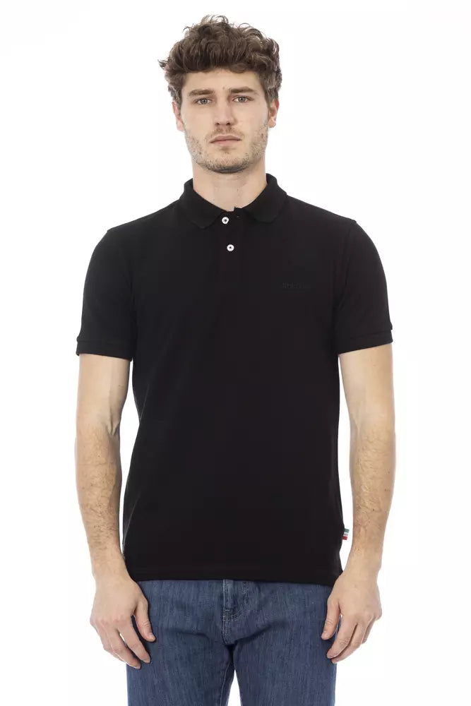 Baldinini Trend Black Cotton Men Polo Shirt