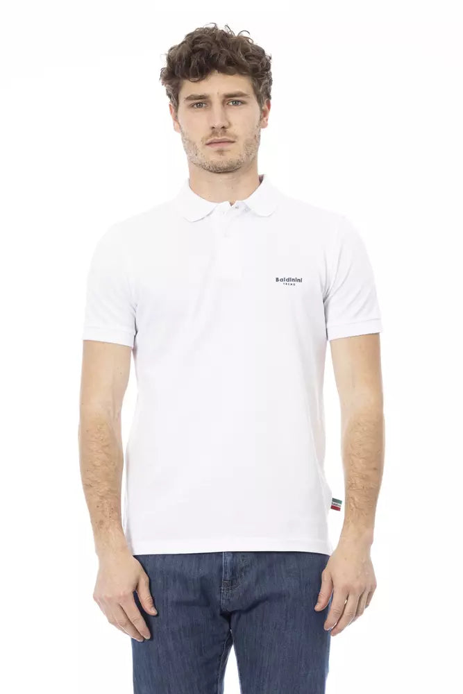 Baldinini Trend White Cotton Men Polo Shirt