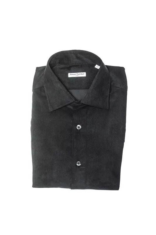 Robert Friedman Black Cotton Men's Shirt