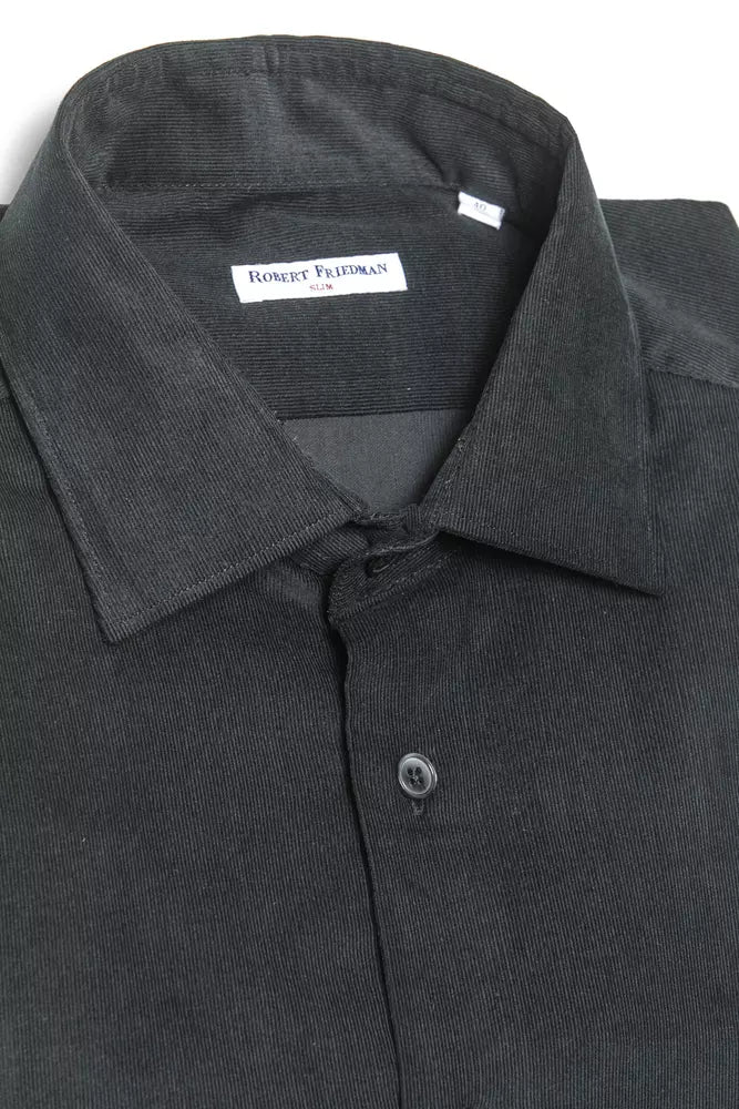 Robert Friedman Black Cotton Men's Shirt