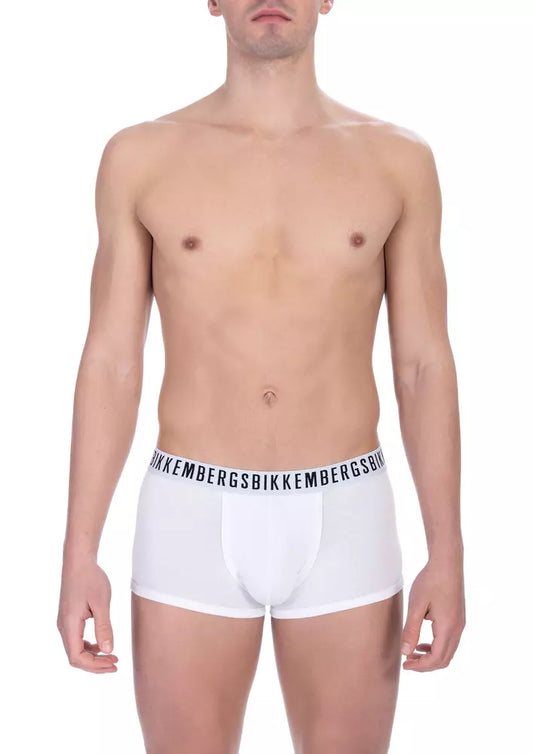 Bikkembergs White Cotton Men Underwear Trunk Bi-Pack