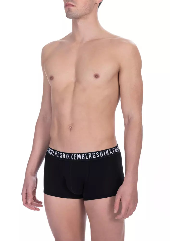 Bikkembergs Black Cotton Men Trunk Pack