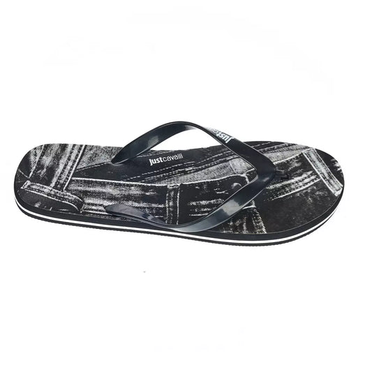 Just Cavalli Black PVC Men's Sandal