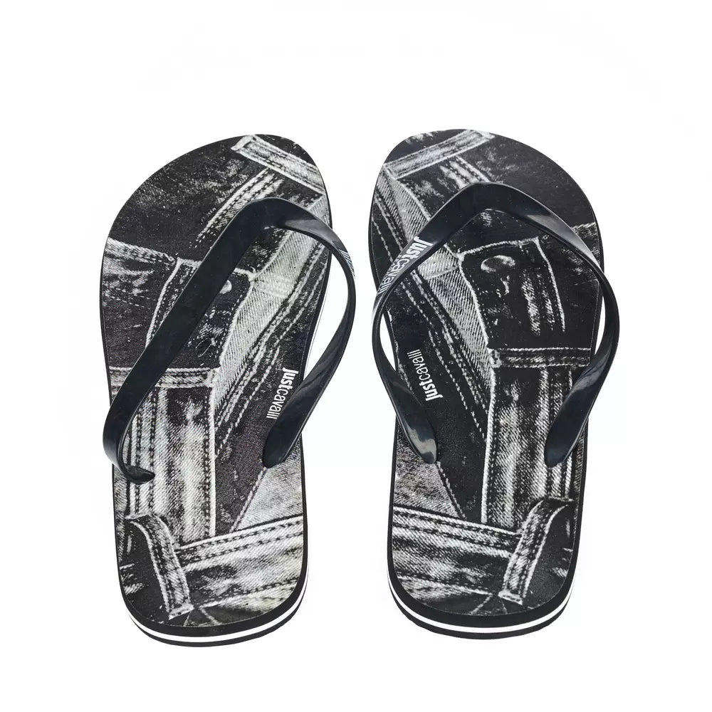 Just Cavalli Black PVC Men's Sandal