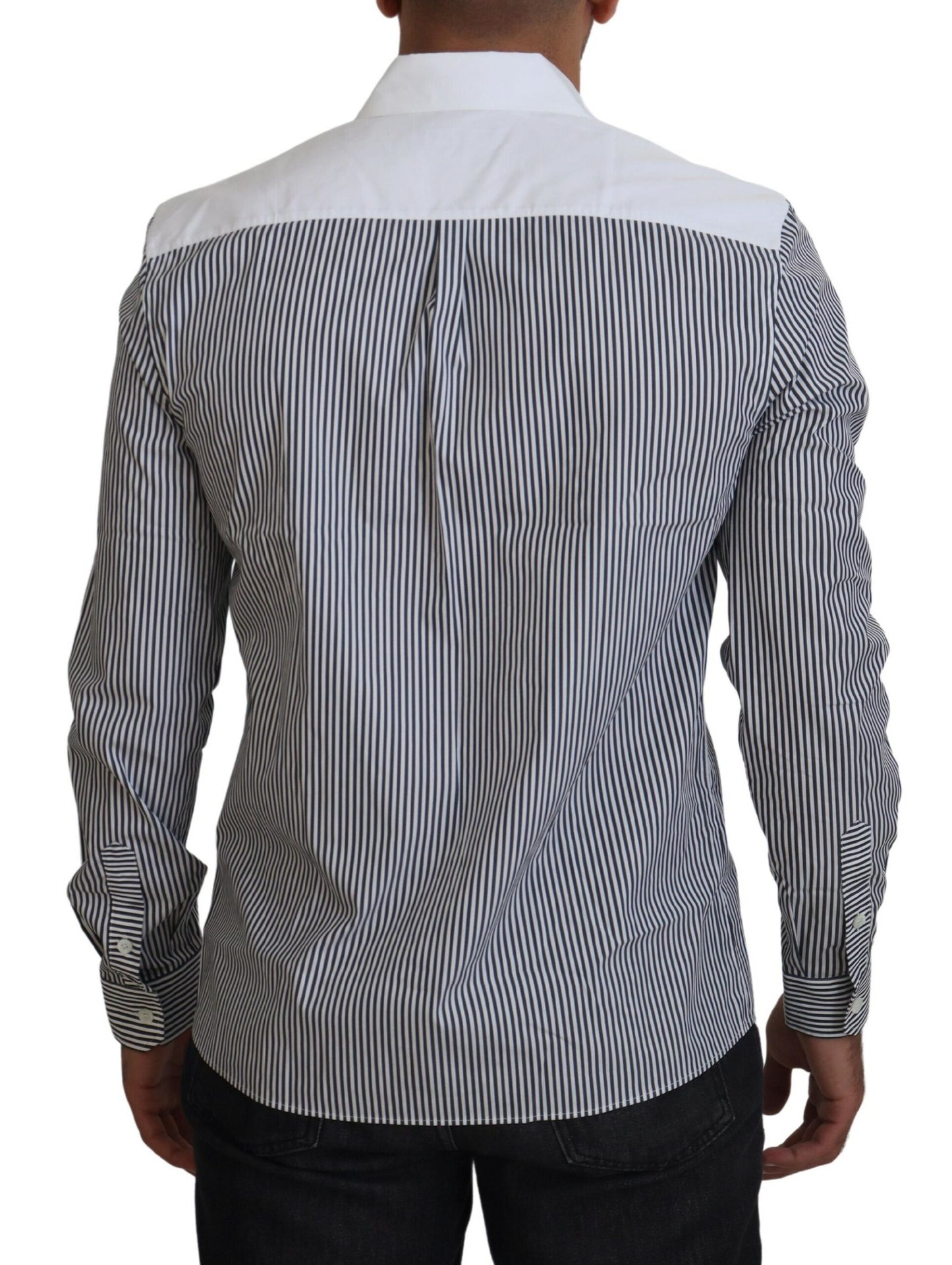 Dolce & Gabbana Slim Fit Striped Casual Shirt with Channel Motive