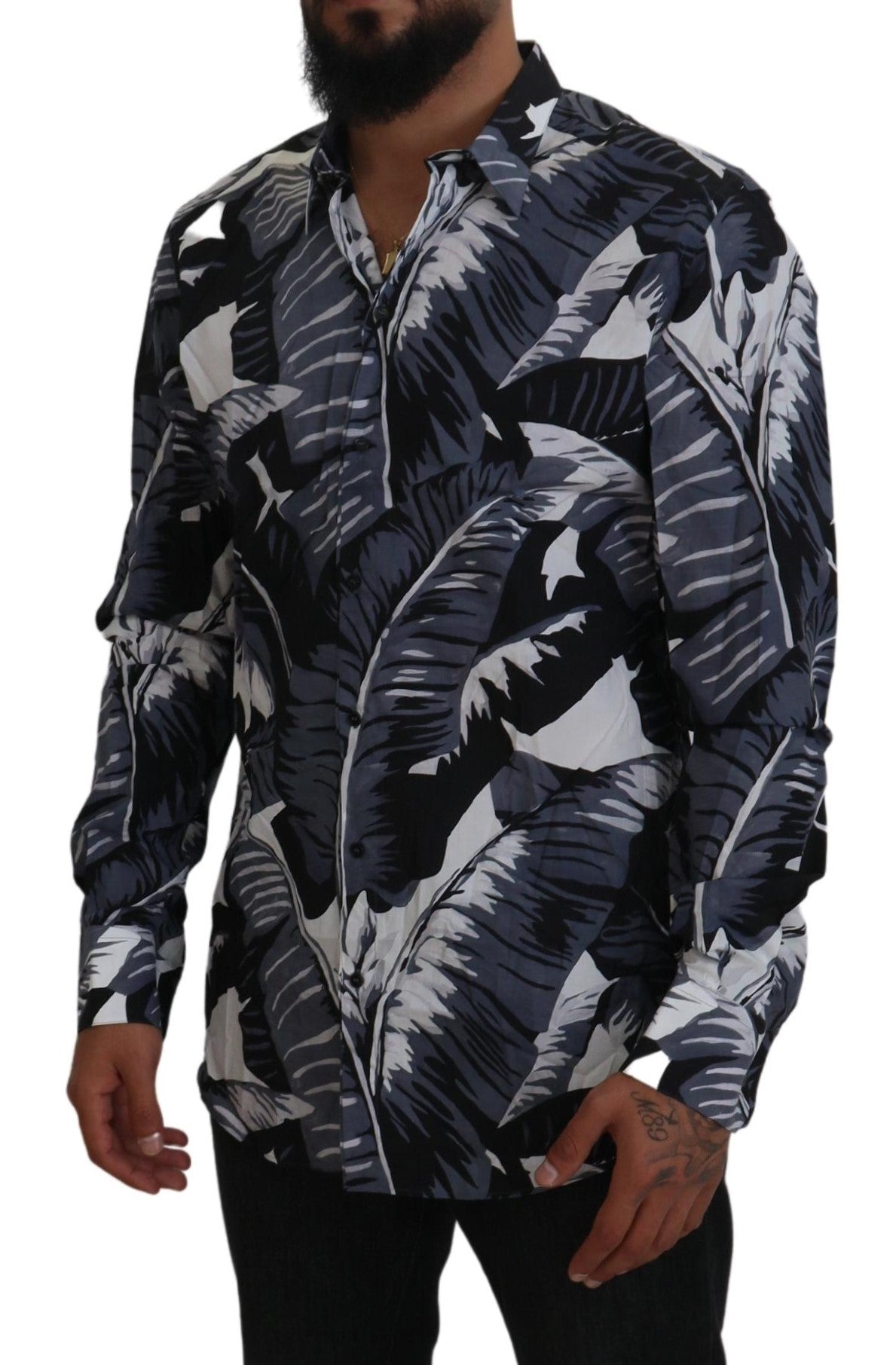 Dolce & Gabbana Multicolor Banana Leaf Print Casual Shirt