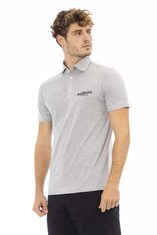 Baldinini Trend Gray Cotton Men Polo Shirt