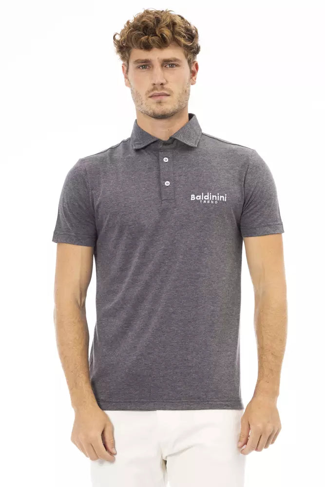 Baldinini Trend Gray Cotton Men Polo Shirt