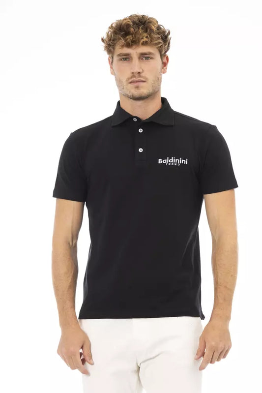 Baldinini Trend Black Cotton Men Polo Shirt