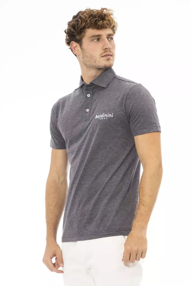 Baldinini Trend Gray Cotton Men Polo Shirt