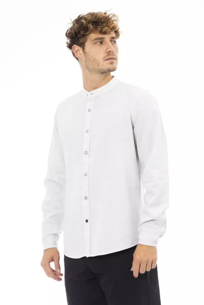 Baldinini Trend White Rayon Men Shirt