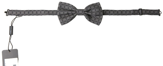 Dolce & Gabbana Elegant Black and White Silk Bow Tie