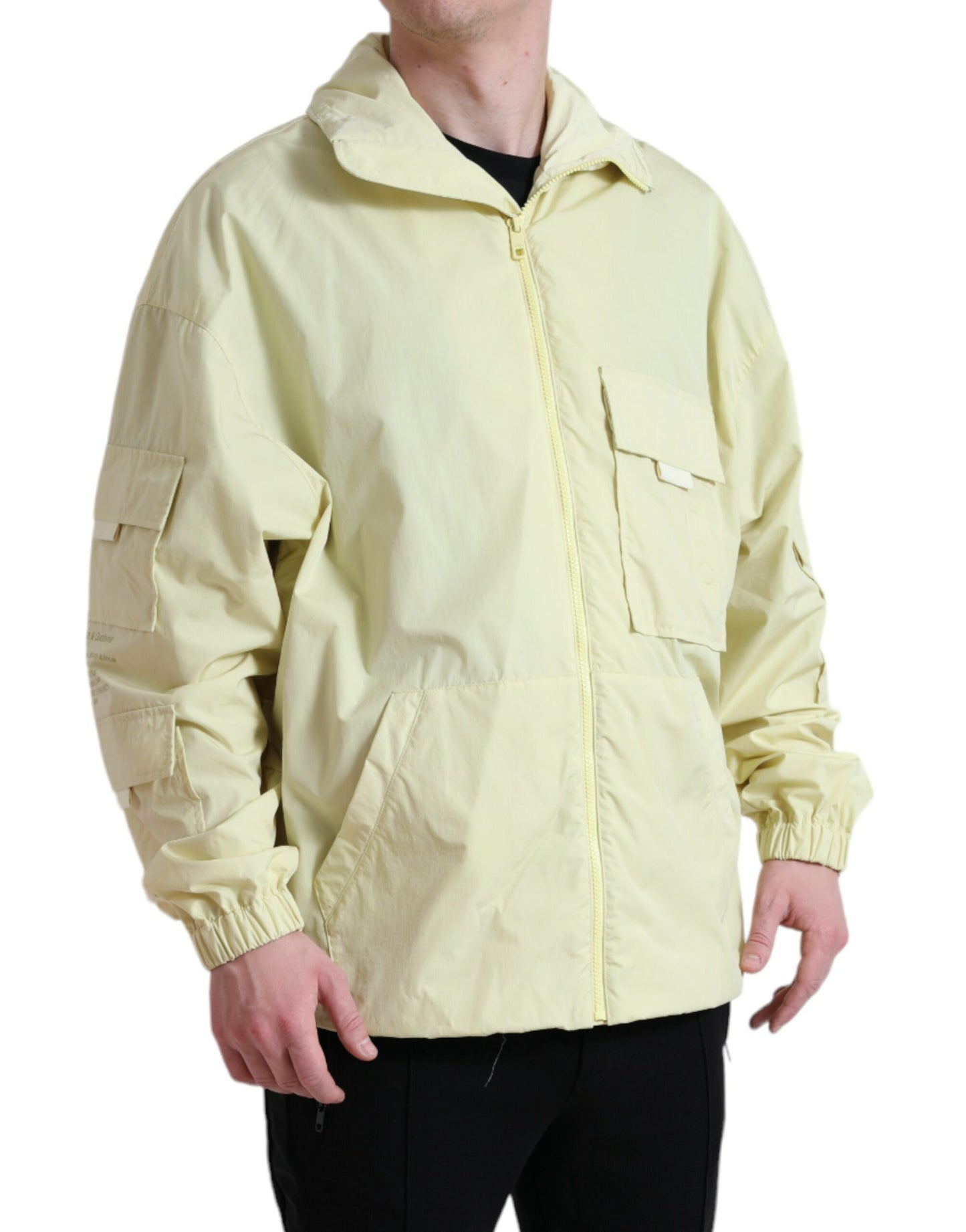 Dolce & Gabbana Elegant Yellow Windbreaker Jacket