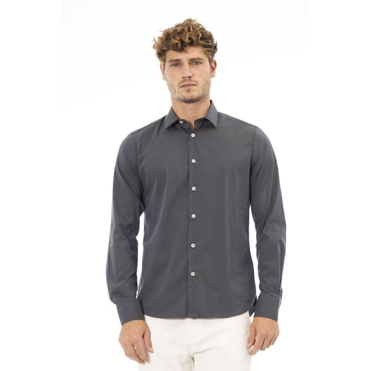 Baldinini Trend Gray Cotton Men Shirt