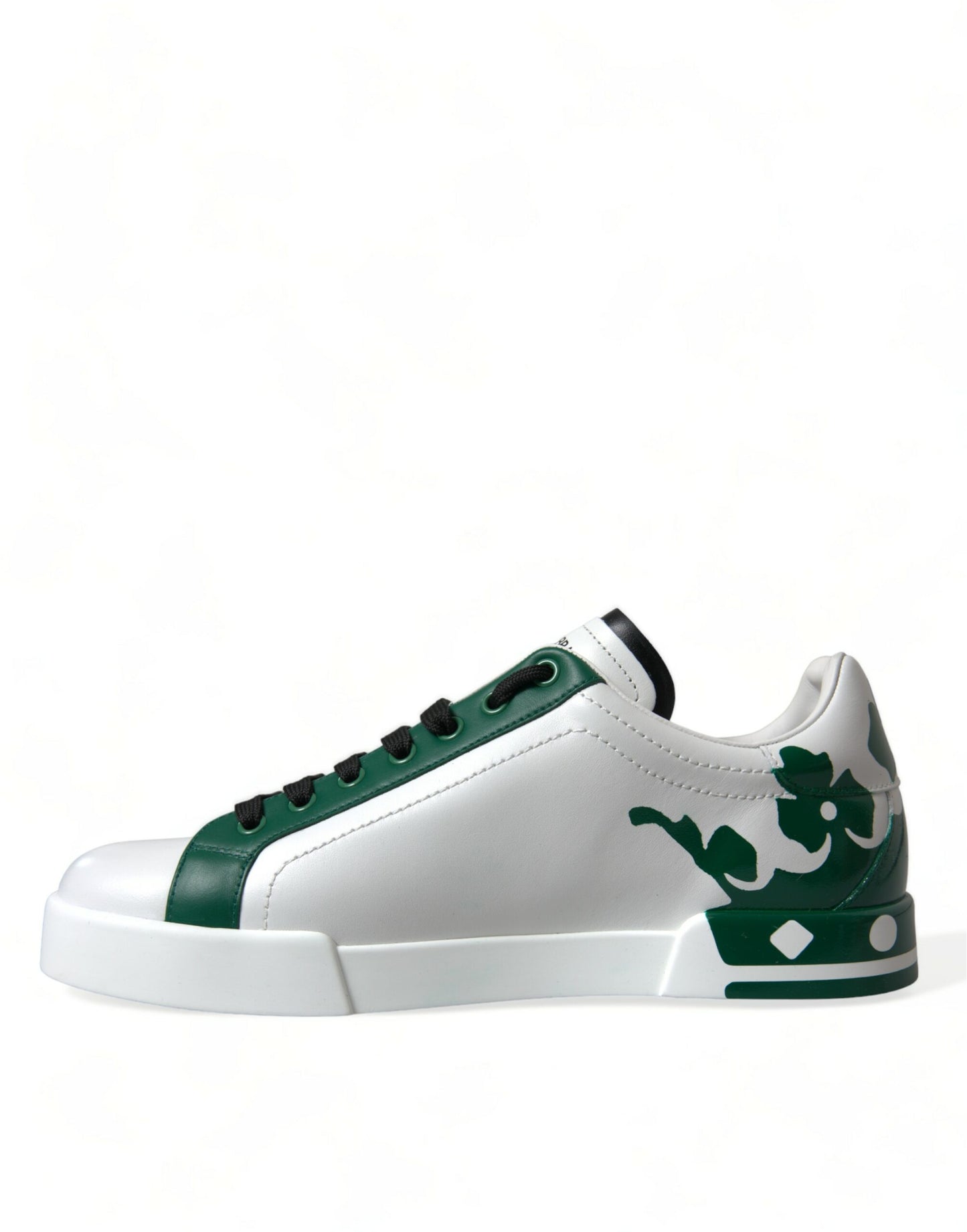 Dolce & Gabbana Elegant White Crown Leather Sneakers