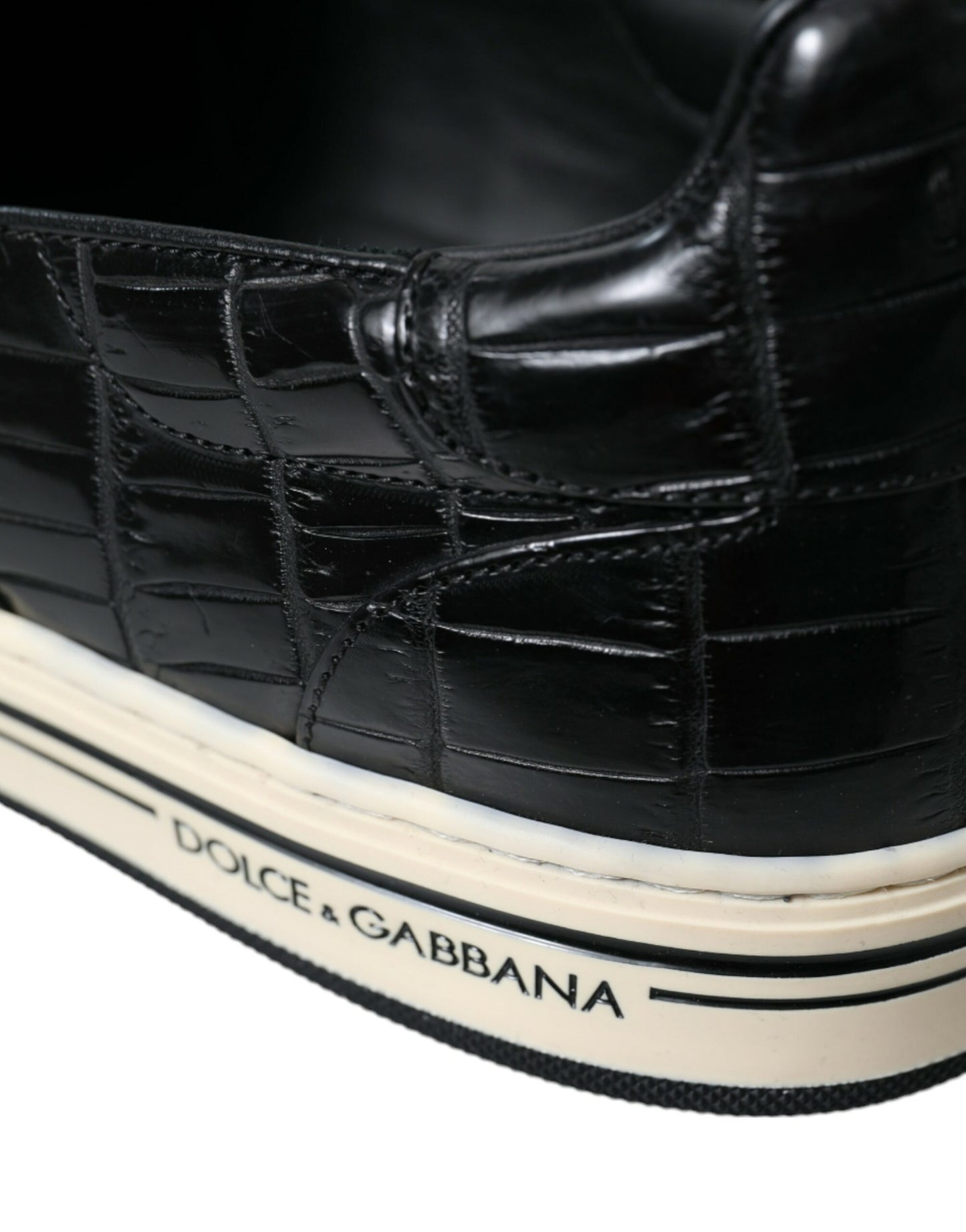 Dolce & Gabbana Elegant Crocodile Leather Low-Top Sneakers