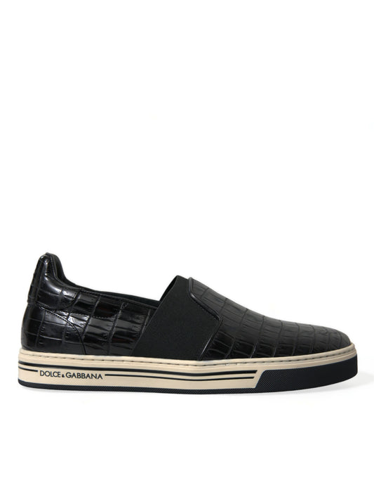 Dolce & Gabbana Elegant Crocodile Leather Low-Top Sneakers