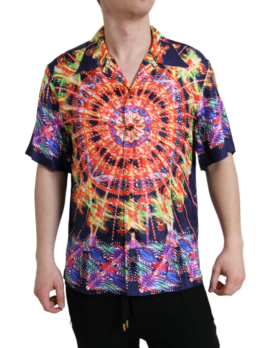 Dolce & Gabbana Multicolor Luminarie Silk Casual Shirt