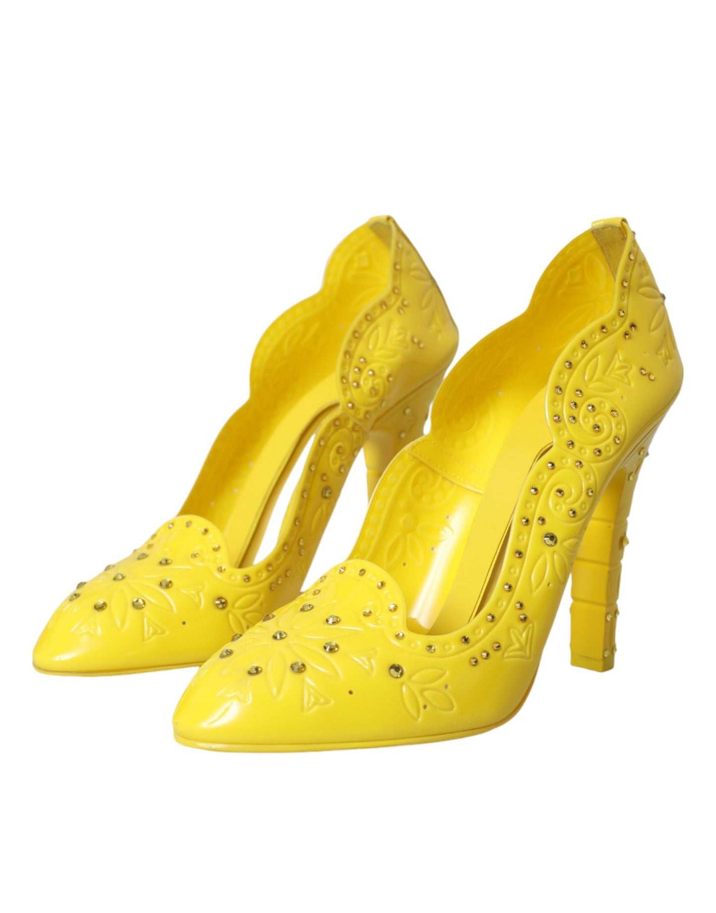 Dolce & Gabbana Yellow Crystal CINDERELLA Heels Pumps Shoes