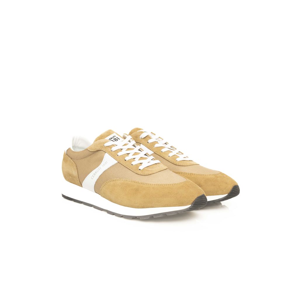 Cerruti 1881 Beige Leather Men Sneaker