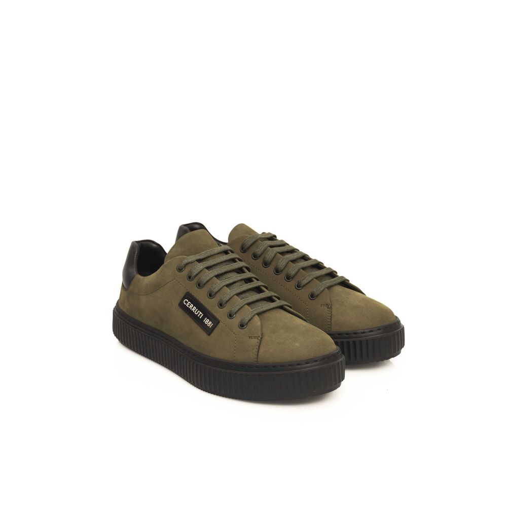 Cerruti 1881 Green Leather Men's Sneaker