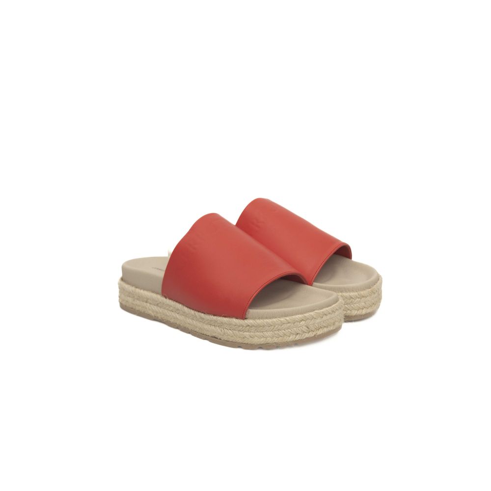 Cerruti 1881 Red Leather Women Sandal