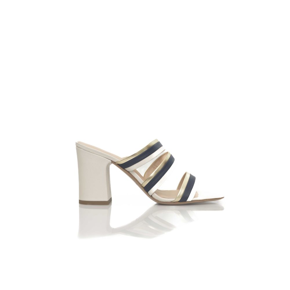 Cerruti 1881 White Leather Women Sandal