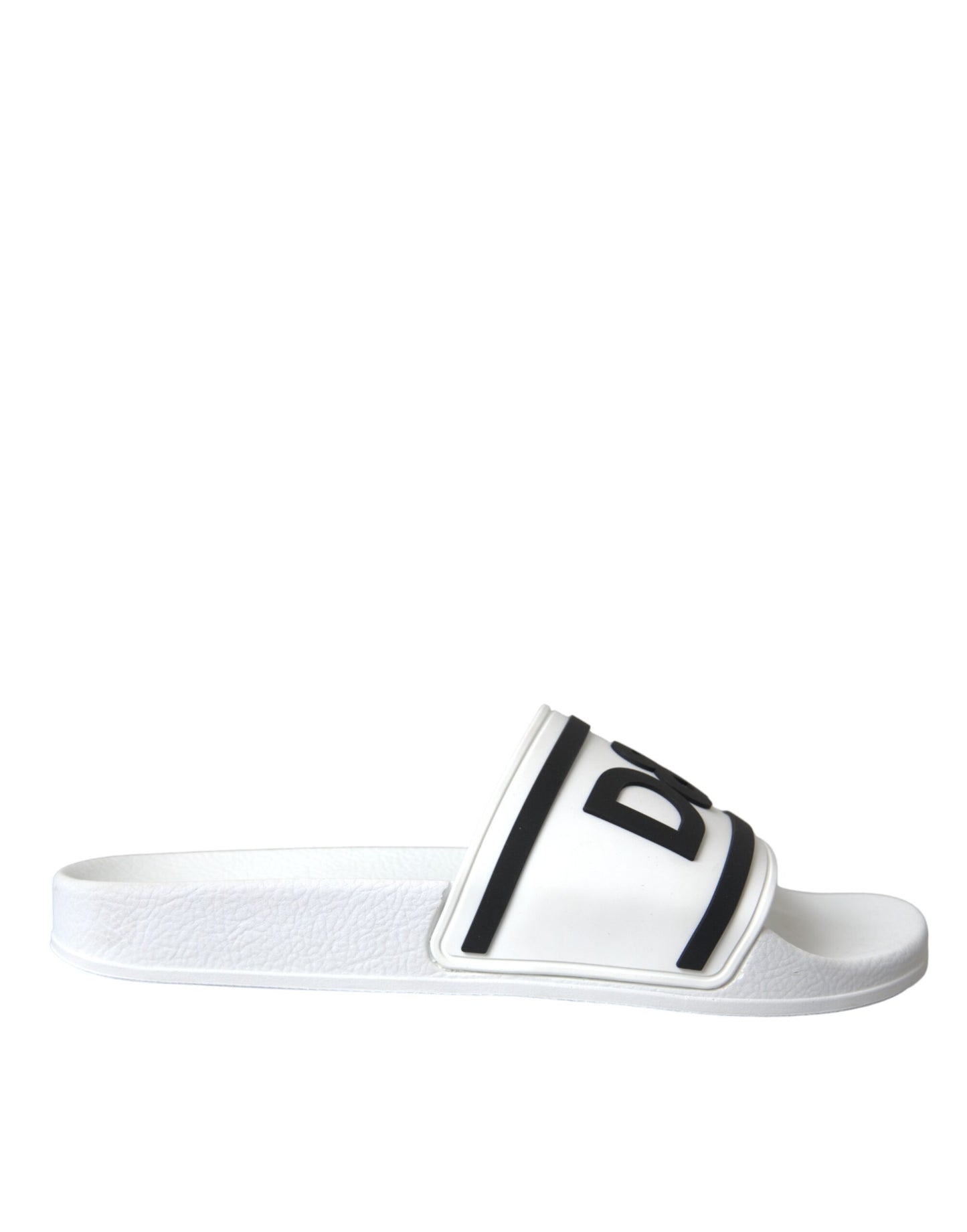 Dolce & Gabbana White Black Sandals Rubber Beachwear Shoes