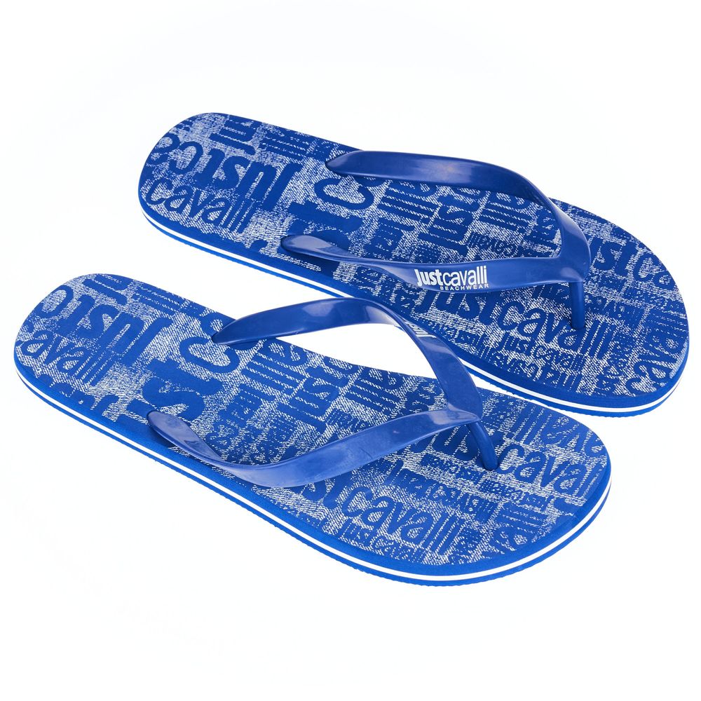 Just Cavalli Light Blue PVC Men Sandal