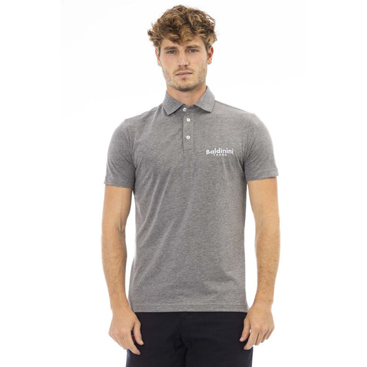 Baldinini Trend Gray Cotton Men Polo Shirt