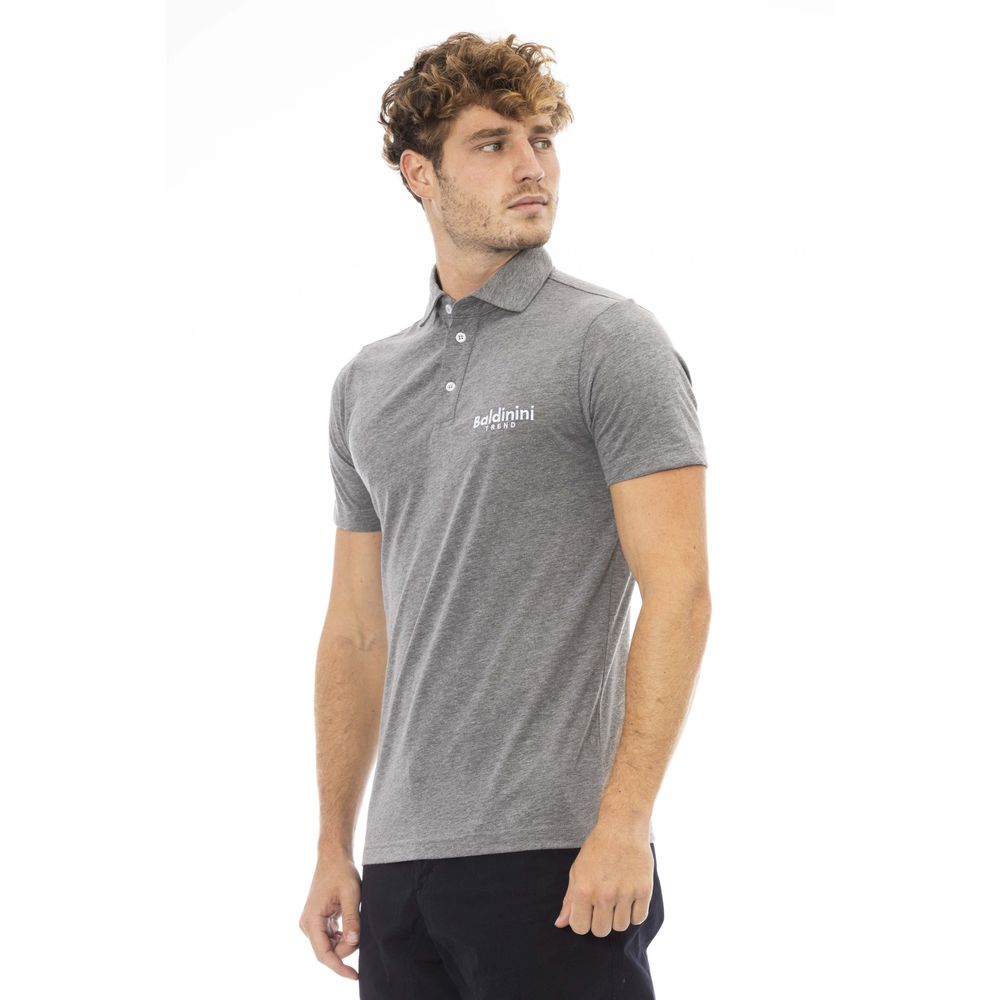 Baldinini Trend Gray Cotton Men Polo Shirt