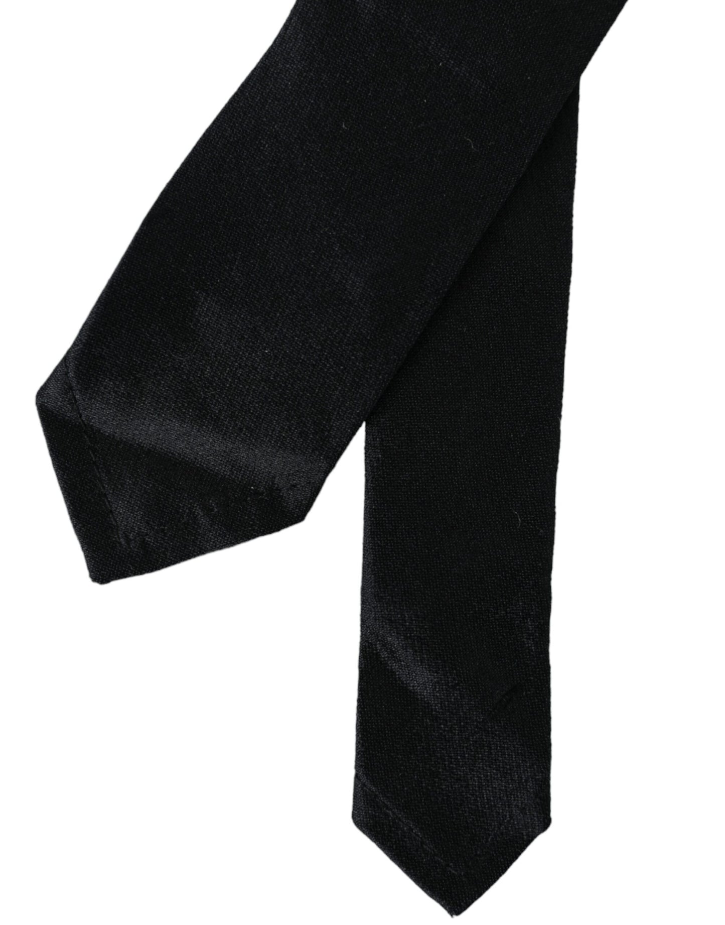 Dolce & Gabbana Black Solid 100% Silk Adjustable Tie