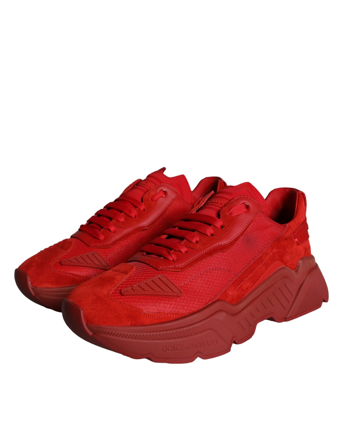 Dolce & Gabbana Red Leather Daymaster Low Top Sneakers Shoes