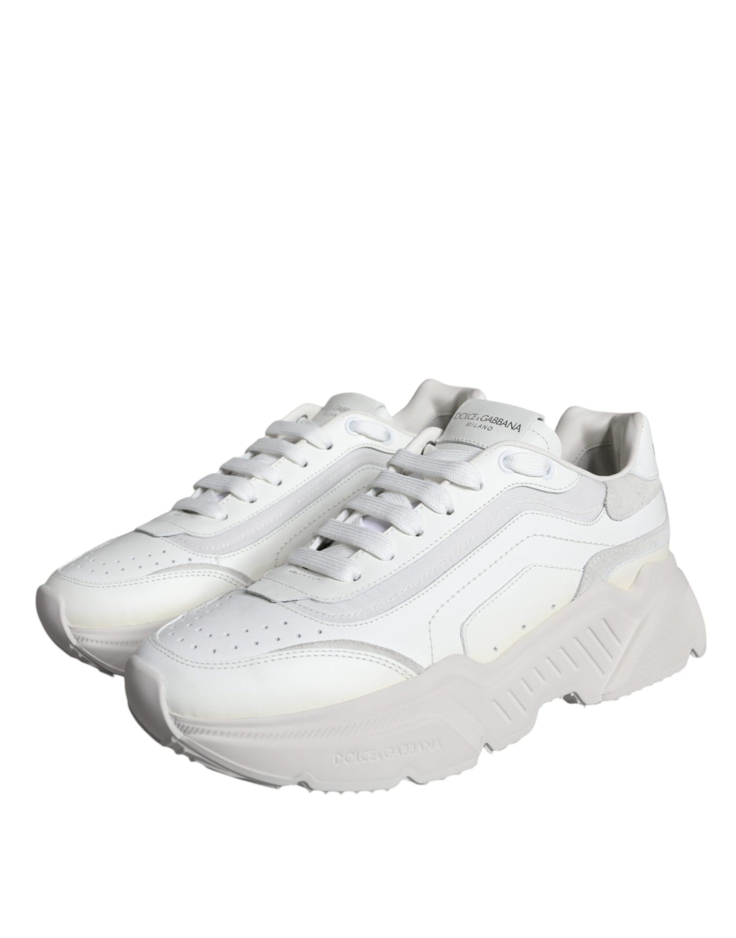 Dolce & Gabbana White DAYMASTER Calf Leather Sneakers Shoes