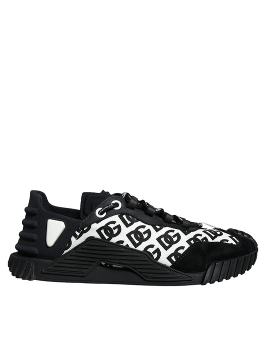 Dolce & Gabbana Black Logo Lace Up Low Top NS1 Sneakers Shoes