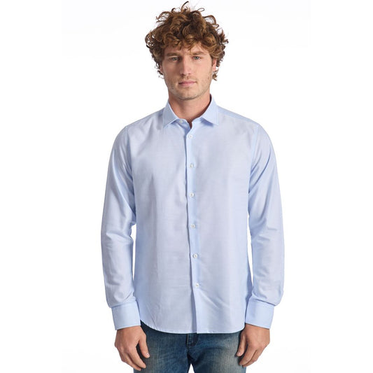 Baldinini Trend Light Blue Cotton Men Shirt