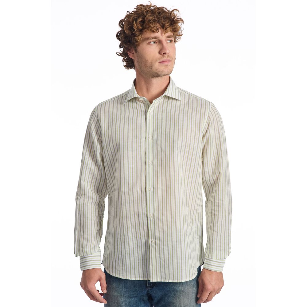 Baldinini Trend Beige Cotton Men Shirt