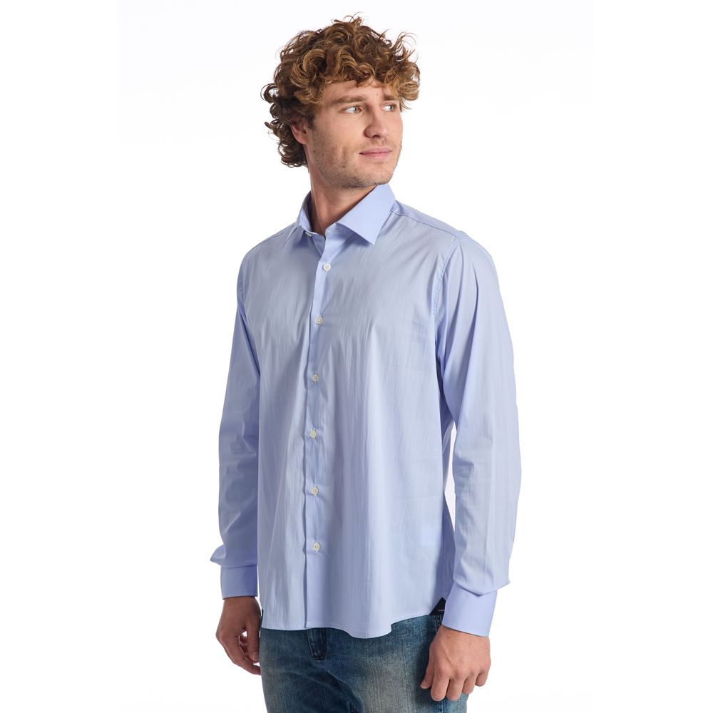 Baldinini Trend Light Blue Cotton Men Shirt