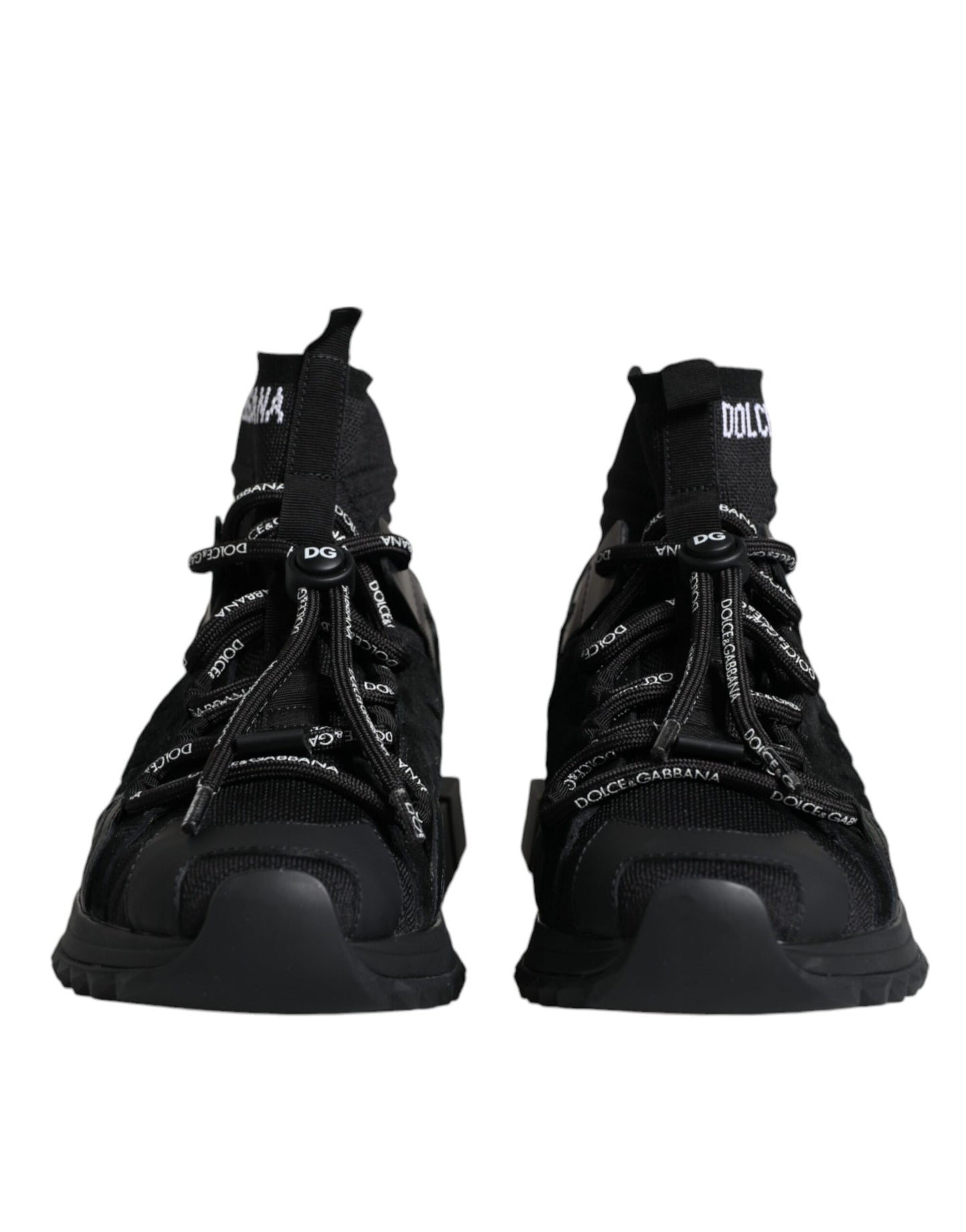 Dolce & Gabbana Black Sorrento Socks Logo Sneakers Shoes