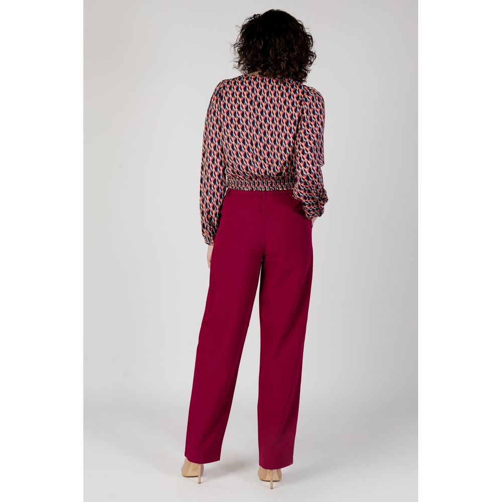 Vila Clothes Bordeaux Polyester Jeans & Pant