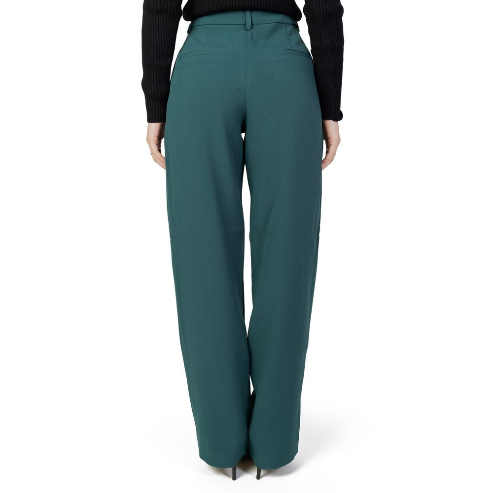 Vila Clothes Green Polyester Polyester Jeans & Pant