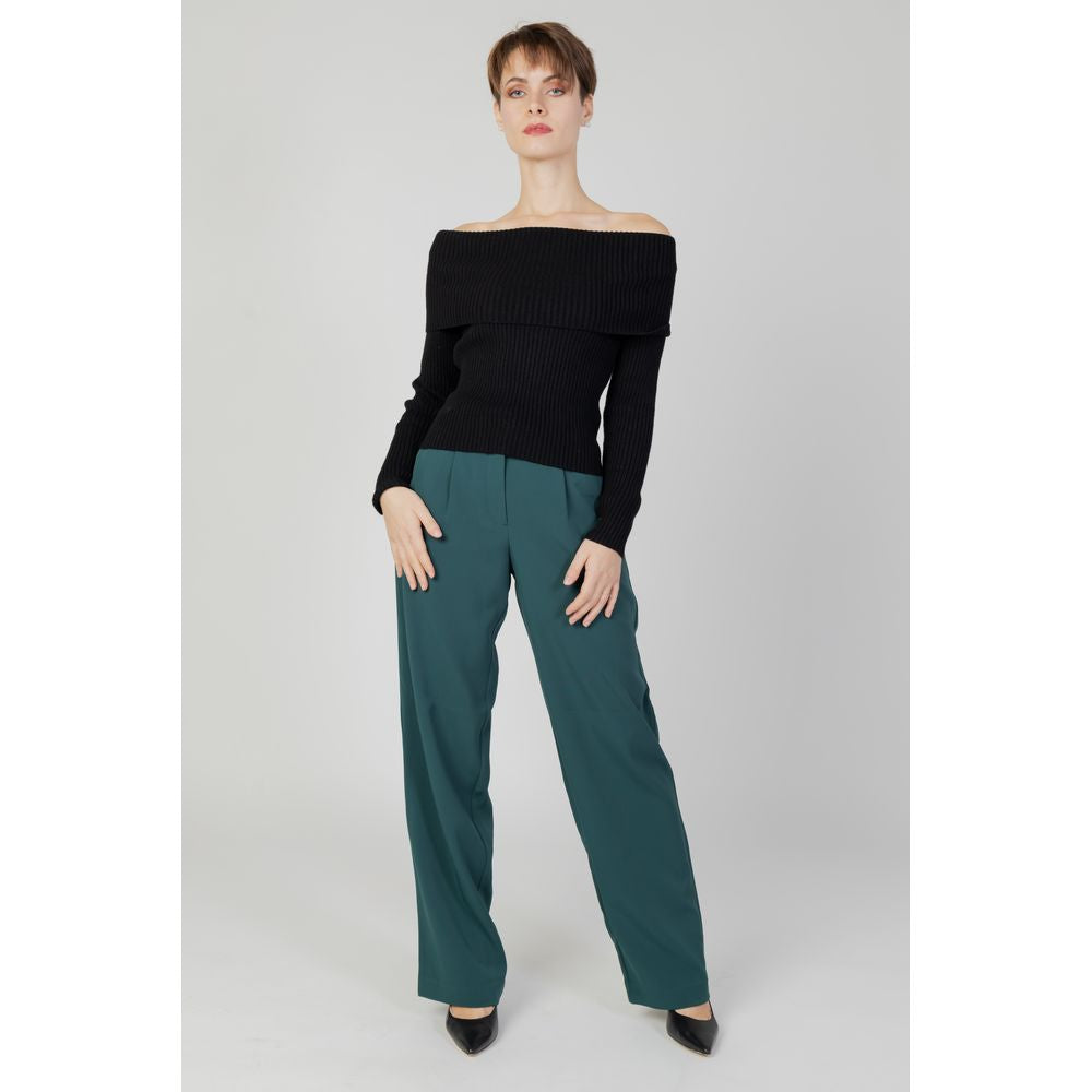 Vila Clothes Green Polyester Polyester Jeans & Pant