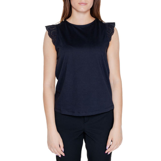 Vero Moda Black Cotton Cotton Tops & T-Shirt